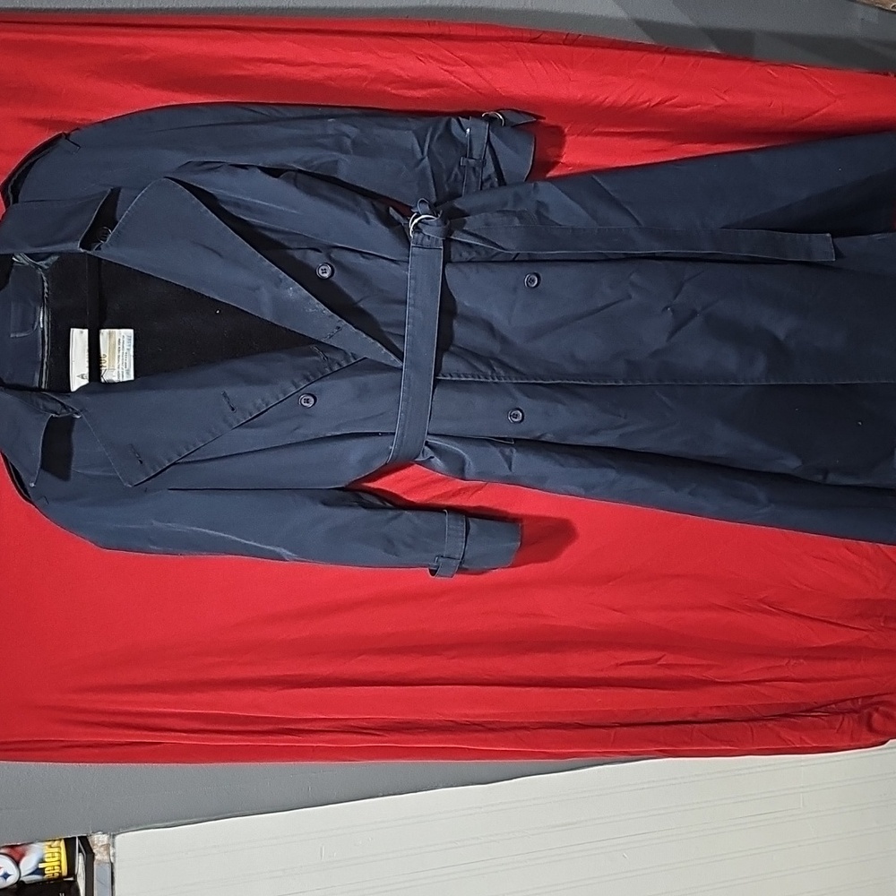London Fog -Women's Navy Blue Trench Coat - Classic Belted Style